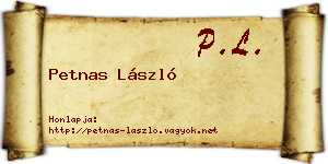 Petnas László névjegykártya